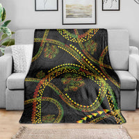 Hawaiian Kakau Art and Hisbiscus Tattoo Blanket Tribal Pattern-Reggae Style - Polynesian Pride