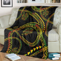 Hawaiian Kakau Art and Hisbiscus Tattoo Blanket Tribal Pattern-Reggae Style - Polynesian Pride