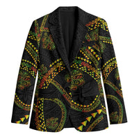 Hawaiian Kakau Art and Hisbiscus Tattoo Blazer Tribal Pattern-Reggae Style - Polynesian Pride