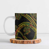 Hawaiian Kakau Art and Hisbiscus Tattoo Ceramic Mug Tribal Pattern-Reggae Style - Polynesian Pride