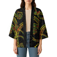 Hawaiian Kakau Art and Hisbiscus Tattoo Kimono Tribal Pattern-Reggae Style - Polynesian Pride