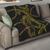 Hawaiian Kakau Art and Hisbiscus Tattoo Quilt Tribal Pattern-Reggae Style - Polynesian Pride