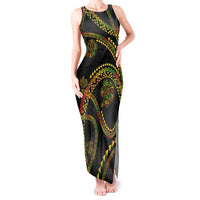 Hawaiian Kakau Art and Hisbiscus Tattoo Tank Maxi Dress Tribal Pattern-Reggae Style - Polynesian Pride