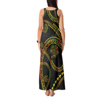 Hawaiian Kakau Art and Hisbiscus Tattoo Tank Maxi Dress Tribal Pattern-Reggae Style - Polynesian Pride