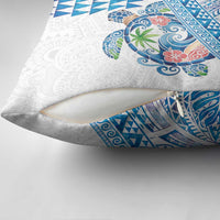 Hawaiian Abstract Sea Turtle Pillow Cover Polynesian Tapa Art and Kakau Tattoo White WaterColor - Polynesian Pride