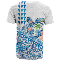 Hawaiian Abstract Sea Turtle T Shirt Polynesian Tapa Art and Kakau Tattoo White WaterColor - Polynesian Pride