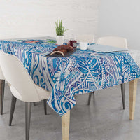 Hawaiian Abstract Sea Turtle Tablecloth Polynesian Tapa Art and Kakau Tattoo White WaterColor - Polynesian Pride