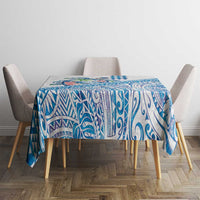 Hawaiian Abstract Sea Turtle Tablecloth Polynesian Tapa Art and Kakau Tattoo White WaterColor - Polynesian Pride