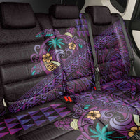 Hawaiian Abstract Sea Turtle Back Car Seat Cover Polynesian Tapa Art and Kakau Tattoo Purple WaterColor - Polynesian Pride
