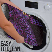 Hawaiian Abstract Sea Turtle Bathroom Set Polynesian Tapa Art and Kakau Tattoo Purple WaterColor - Polynesian Pride