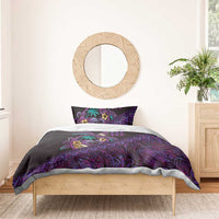 Hawaiian Abstract Sea Turtle Bedding Set Polynesian Tapa Art and Kakau Tattoo Purple WaterColor - Polynesian Pride