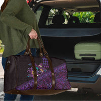 Hawaiian Abstract Sea Turtle Travel Bag Polynesian Tapa Art and Kakau Tattoo Purple WaterColor - Polynesian Pride