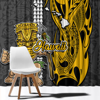 Hawaii Island Window Curtain Hawaiian Warrior and Kakau Symbols Abstract Tattoo LT03 - Polynesian Pride