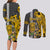 Custom Hawaii Island Couples Matching Long Sleeve Bodycon Dress and Long Sleeve Button Shirts Hawaiian Warrior and Kakau Symbols Abstract Tattoo LT03 - Polynesian Pride