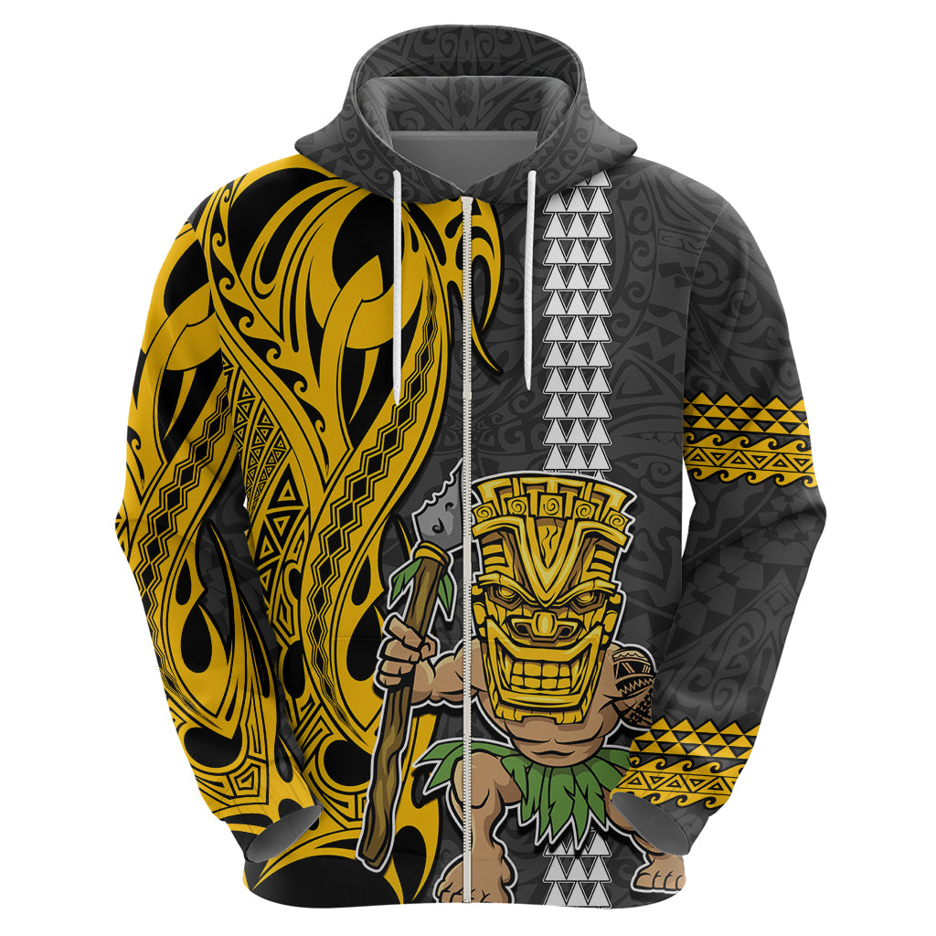 Custom Hawaii Island Hoodie Hawaiian Warrior and Kakau Symbols Abstract Tattoo LT03 - Polynesian Pride