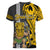 Custom Hawaii Island Women V Neck T Shirt Hawaiian Warrior and Kakau Symbols Abstract Tattoo LT03 - Polynesian Pride