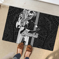 Hawaii Island Rubber Doormat Hawaiian King and Kakau Symbols Abstract Shoulder Tattoo LT03 - Polynesian Pride