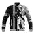 Custom Hawaii Island Baseball Jacket Hawaiian King and Kakau Symbols Abstract Shoulder Tattoo LT03 Unisex Black - Polynesian Pride