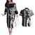 Custom Hawaii Island Couples Matching Off The Shoulder Long Sleeve Dress and Hawaiian Shirt Hawaiian King and Kakau Symbols Abstract Shoulder Tattoo LT03 Black - Polynesian Pride