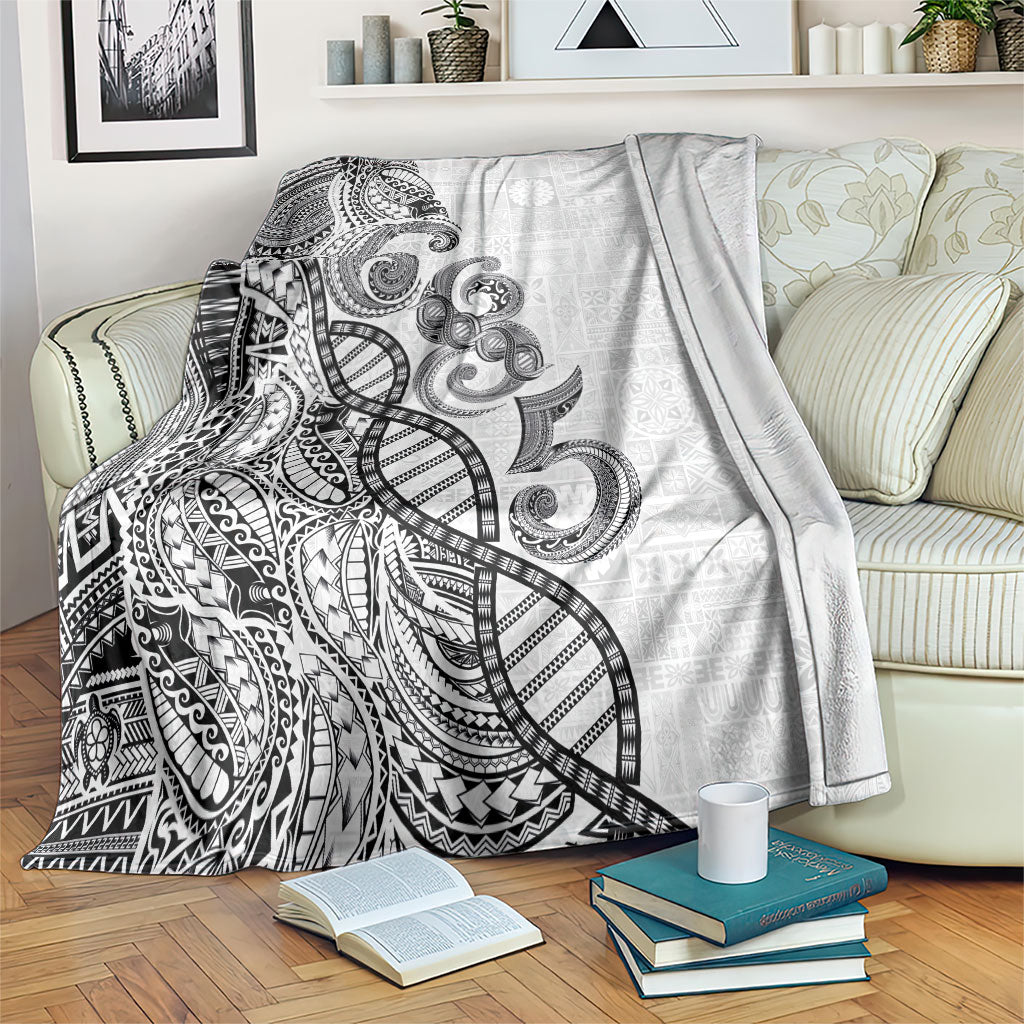 Samoan Traditional Tattoo 685 Blanket Tribal Tatau DNA White Color LT03 White - Polynesian Pride