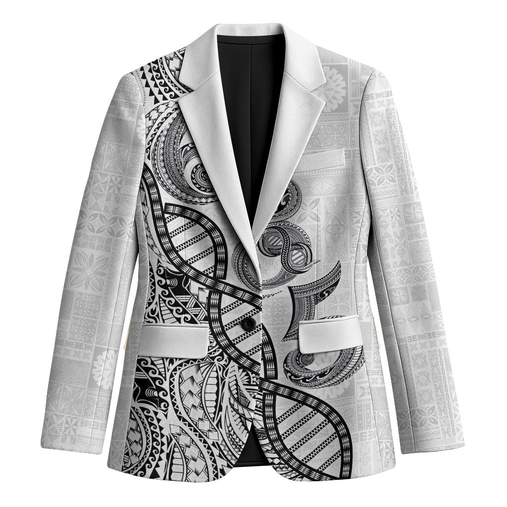 Samoan Traditional Tattoo 685 Blazer Tribal Tatau DNA White Color LT03 Unisex White - Polynesian Pride