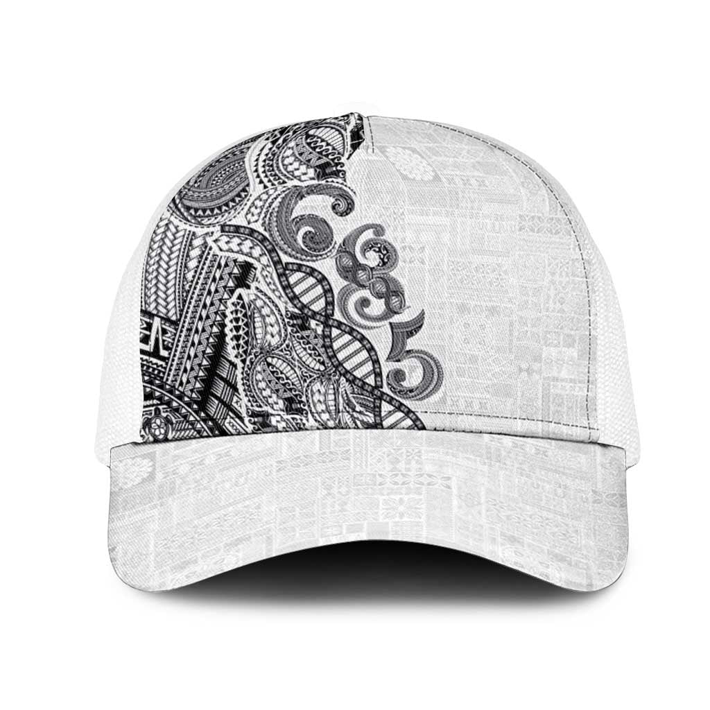 Samoan Traditional Tattoo 685 Mesh Trucker Cap Tribal Tatau DNA White Color LT03 One Size White White - Polynesian Pride