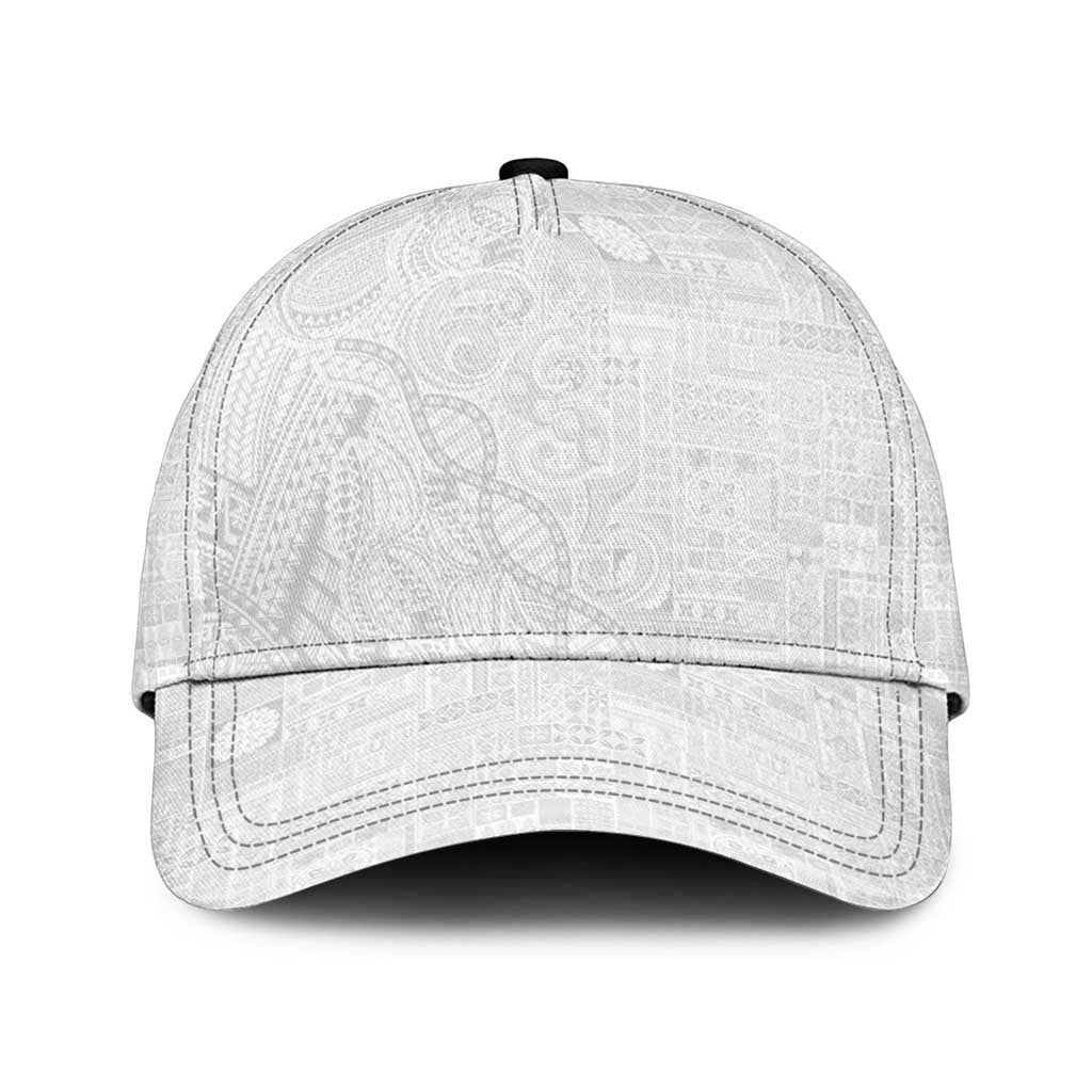 Samoan Traditional Tattoo 685 Classic Cap Tribal Tatau DNA All-White LT03 Universal Fit White - Polynesian Pride