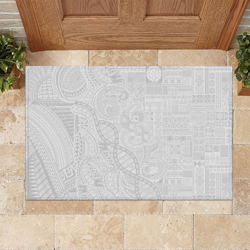 Samoan Traditional Tattoo 685 Rubber Doormat Tribal Tatau DNA All-White LT03 White - Polynesian Pride
