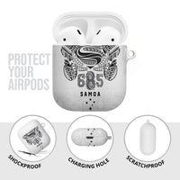 Super Samoa 685 Tribal Tattoo AirPods Case Siapo Pattern White Edition LT03 - Polynesian Pride