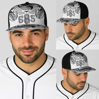 Super Samoa 685 Tribal Tattoo Baseball Net Cap Siapo Pattern White Edition LT03 - Polynesian Pride