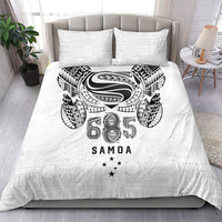 Super Samoa 685 Tribal Tattoo Bedding Set Siapo Pattern White Edition LT03 - Polynesian Pride