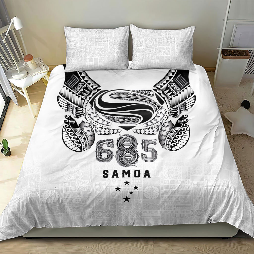 Super Samoa 685 Tribal Tattoo Bedding Set Siapo Pattern White Edition LT03 - Polynesian Pride