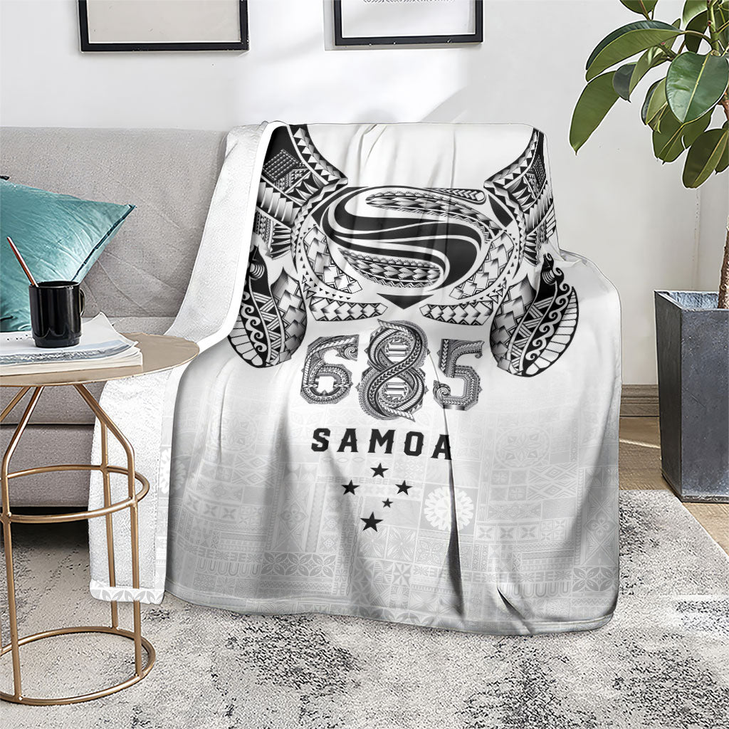 Super Samoa 685 Tribal Tattoo Blanket Siapo Pattern White Edition LT03 - Polynesian Pride