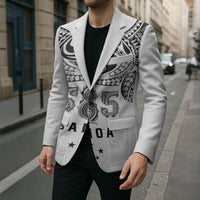 Super Samoa 685 Tribal Tattoo Blazer Siapo Pattern White Edition LT03 - Polynesian Pride