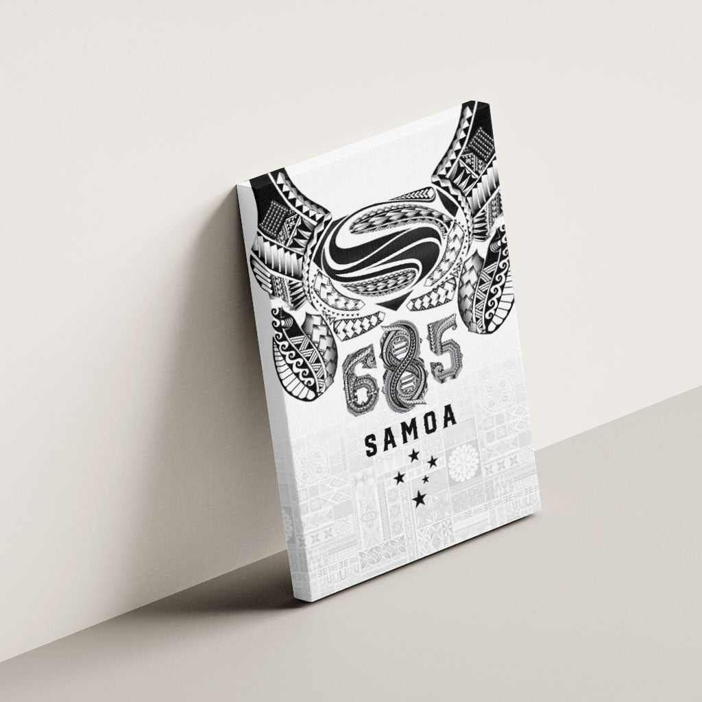 Super Samoa 685 Tribal Tattoo Canvas Wall Art Siapo Pattern White Edition LT03 - Polynesian Pride