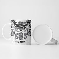 Super Samoa 685 Tribal Tattoo Ceramic Mug Siapo Pattern White Edition LT03 - Polynesian Pride