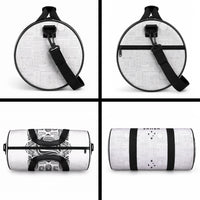 Super Samoa 685 Tribal Tattoo Duffle Bag Siapo Pattern White Edition LT03 - Polynesian Pride