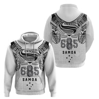 Super Samoa 685 Tribal Tattoo Hoodie Siapo Pattern White Edition LT03 - Polynesian Pride