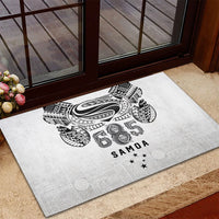 Super Samoa 685 Tribal Tattoo Rubber Doormat Siapo Pattern White Edition LT03 - Polynesian Pride