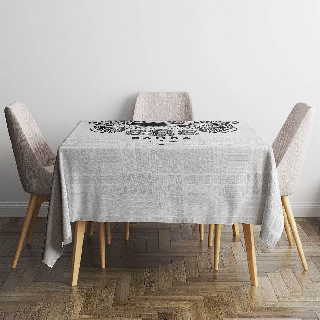 Super Samoa 685 Tribal Tattoo Tablecloth Siapo Pattern White Edition LT03 - Polynesian Pride