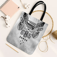 Super Samoa 685 Tribal Tattoo Tote Bag Siapo Pattern White Edition LT03 Black Strap One Size White - Polynesian Pride