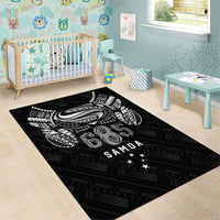 Super Samoa 685 Tribal Tattoo Area Rug Samoan Ornament Pattern Black Edition LT03 - Polynesian Pride