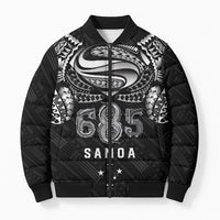 Super Samoa 685 Tribal Tattoo Bomber Puffer Jacket Samoan Ornament Pattern Black Edition LT03 Unisex Black - Polynesian Pride