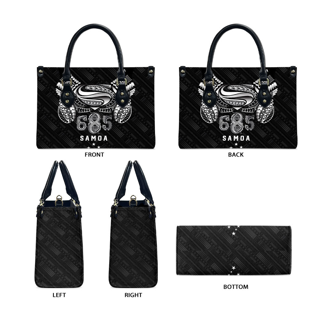 Super Samoa 685 Tribal Tattoo Leather Bag Samoan Ornament Pattern Black Edition LT03 - Polynesian Pride