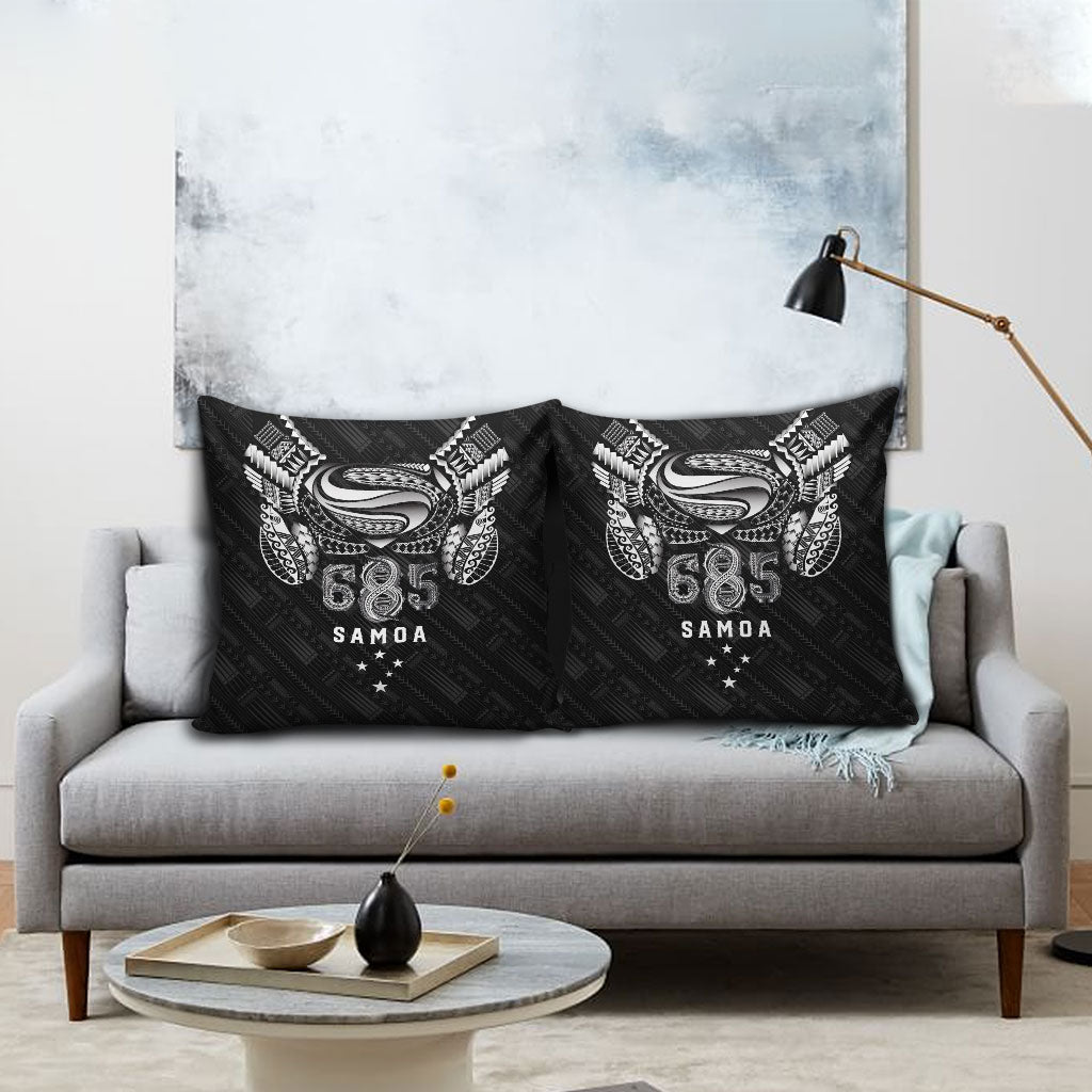 Super Samoa 685 Tribal Tattoo Pillow Cover Samoan Ornament Pattern Black Edition LT03 - Polynesian Pride