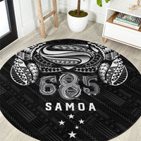 Super Samoa 685 Tribal Tattoo Round Carpet Samoan Ornament Pattern Black Edition LT03 Black - Polynesian Pride