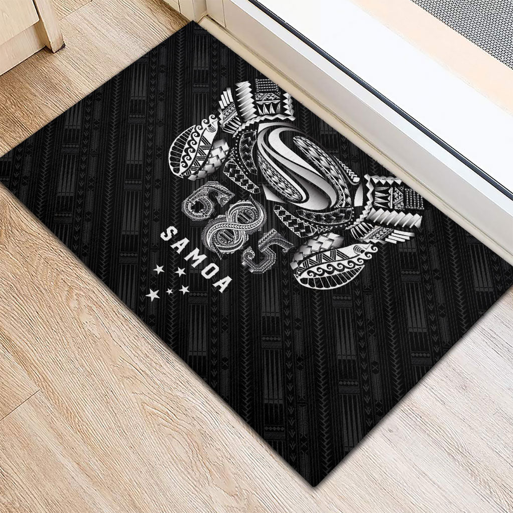 Super Samoa 685 Tribal Tattoo Rubber Doormat Samoan Ornament Pattern Black Edition LT03 - Polynesian Pride
