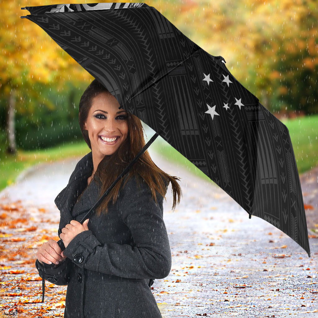 Super Samoa 685 Tribal Tattoo Umbrella Samoan Ornament Pattern Black Edition LT03 - Polynesian Pride