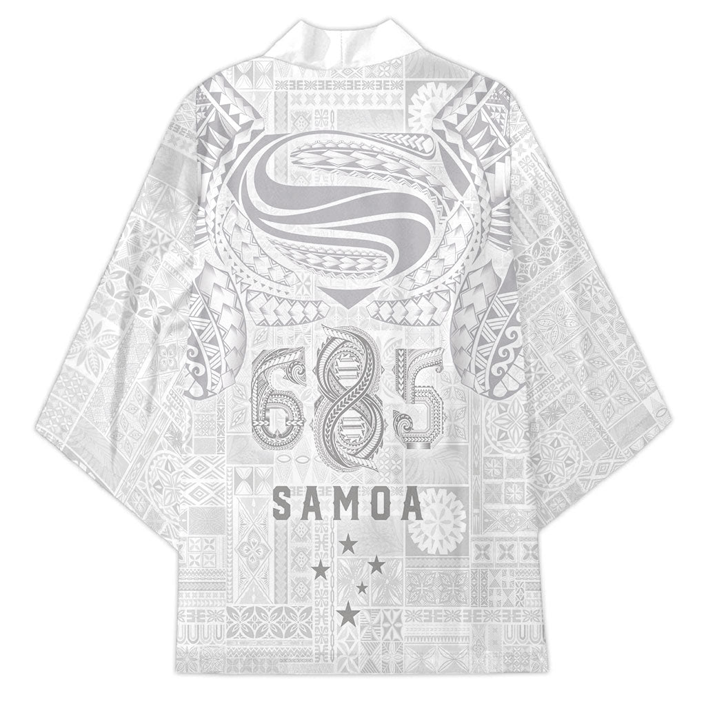 Super Samoa 685 Tribal Tattoo Kimono Siapo Pattern All-White Edition LT03 - Polynesian Pride