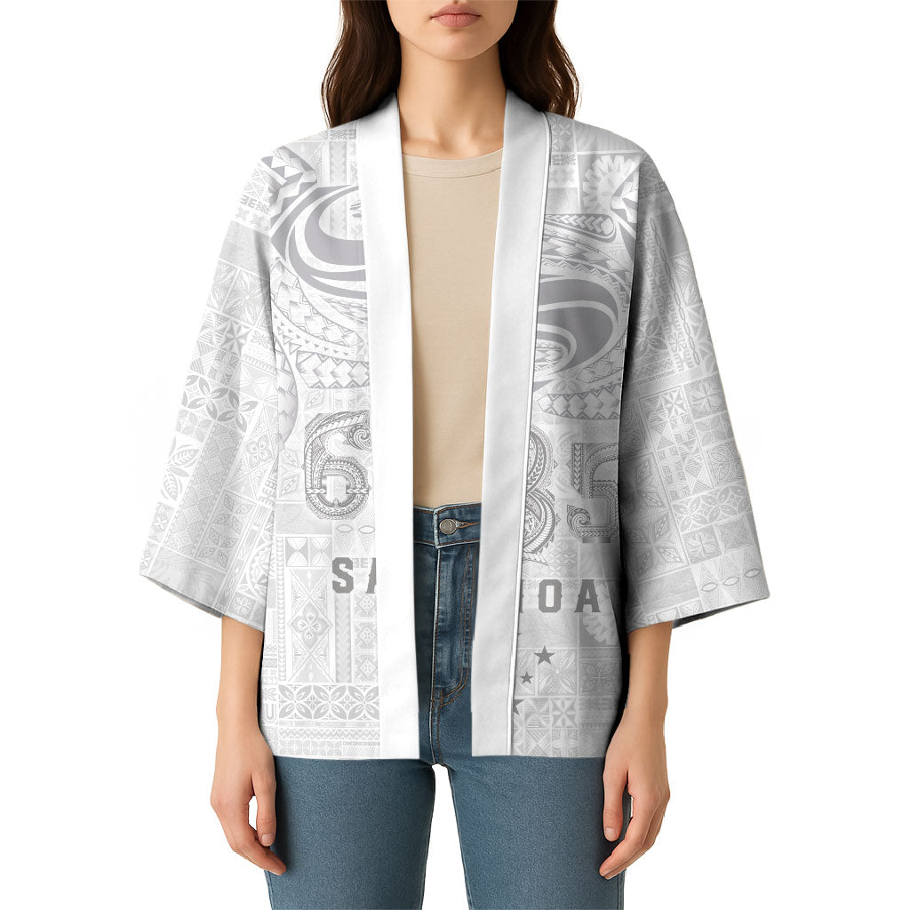 Super Samoa 685 Tribal Tattoo Kimono Siapo Pattern All-White Edition LT03 - Polynesian Pride